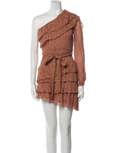 Pre-owned Rococo Sand Polka Dot Print Mini Dress In Brown