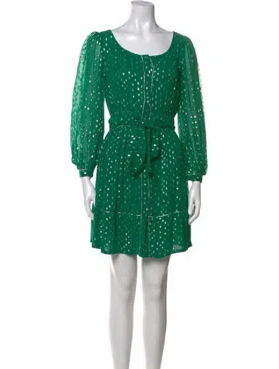 Pre-owned Rococo Sand Polka Dot Print Mini Dress In Green