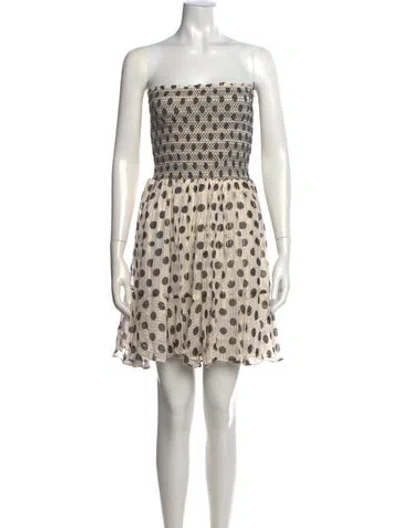 Pre-owned Rococo Sand Polka Dot Print Mini Dress W/ Tags In Neutral