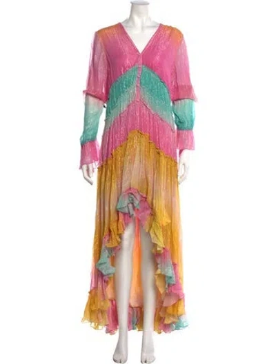 Pre-owned Rococo Sand Printed Long Dress