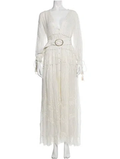 Pre-owned Rococo Sand Printed Long Dress In Neutrals