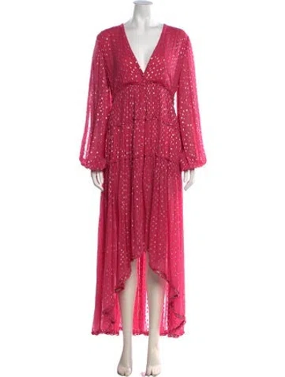 Pre-owned Rococo Sand Printed Long Dress In Pink