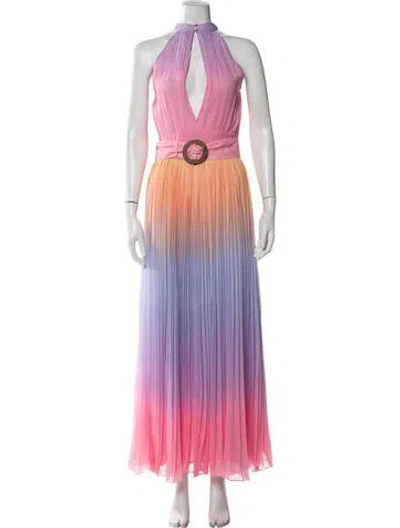 Pre-owned Rococo Sand Printed Long Dress In Pink