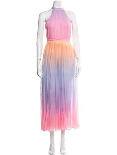 Pre-owned Rococo Sand Printed Long Dress In Pink