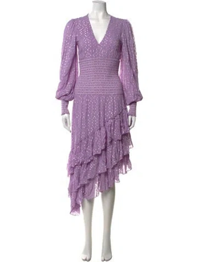 Pre-owned Rococo Sand Printed Long Dress In Purple