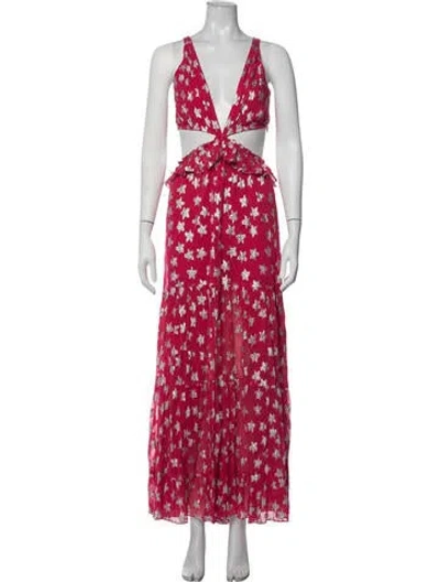 Pre-owned Rococo Sand Printed Long Dress W/ Tags In Pink