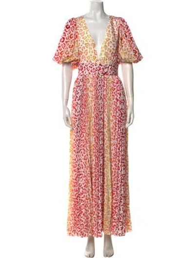 Pre-owned Rococo Sand Printed Long Dress W/ Tags In White