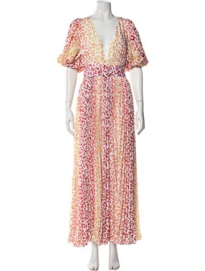 Pre-owned Rococo Sand Printed Long Dress W/ Tags In White