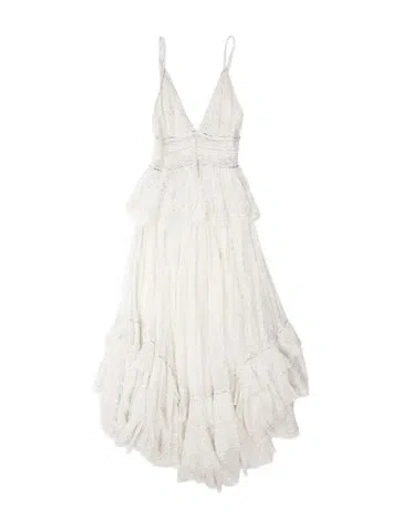 Pre-owned Rococo Sand Printed Long Dress In White