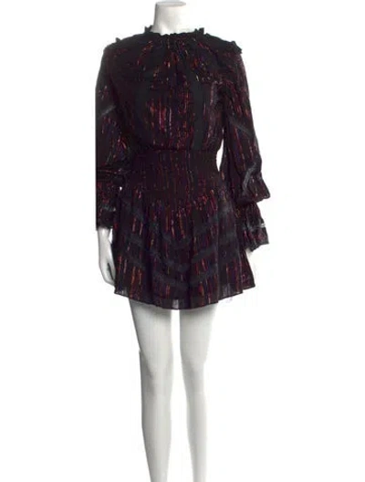 Pre-owned Rococo Sand Printed Mini Dress In Black