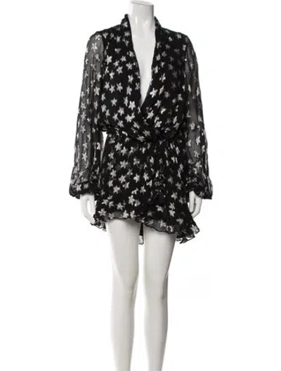 Pre-owned Rococo Sand Printed Mini Dress In Black