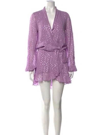 Pre-owned Rococo Sand Printed Mini Dress In Metallic/purple