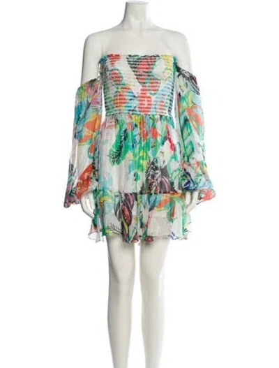 Pre-owned Rococo Sand Printed Mini Dress In Multi