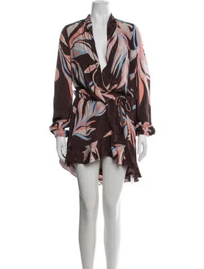 Pre-owned Rococo Sand Printed Mini Dress In Multicolor