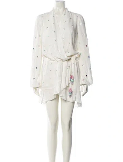 Pre-owned Rococo Sand Printed Mini Dress In Neutral