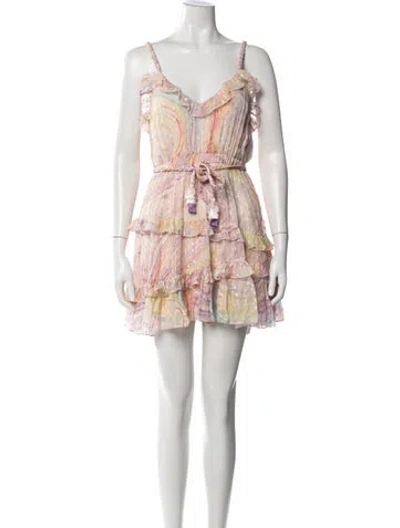 Pre-owned Rococo Sand Printed Mini Dress In Neutral