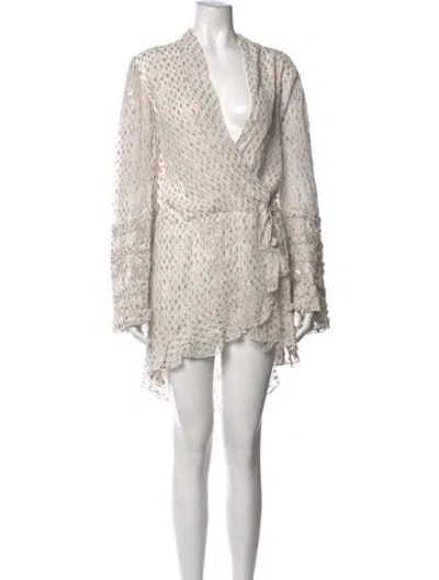 Pre-owned Rococo Sand Printed Mini Dress In Neutrals