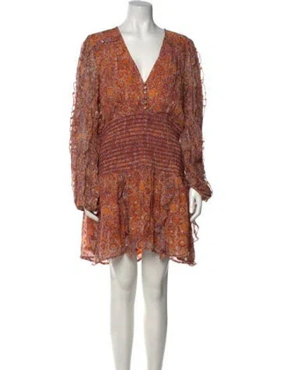 Pre-owned Rococo Sand Printed Mini Dress In Orange