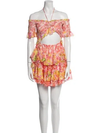 Pre-owned Rococo Sand Printed Mini Dress In Orange