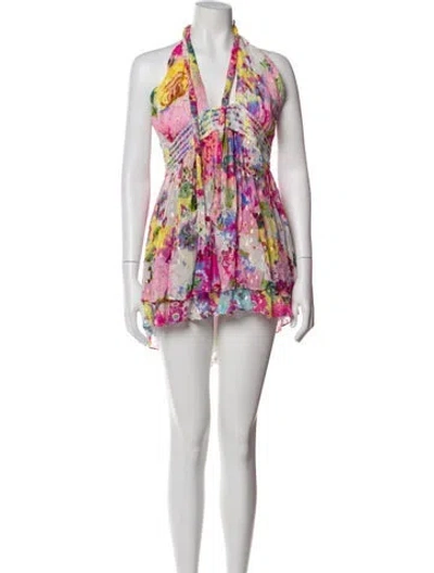 Pre-owned Rococo Sand Printed Mini Dress In Pink