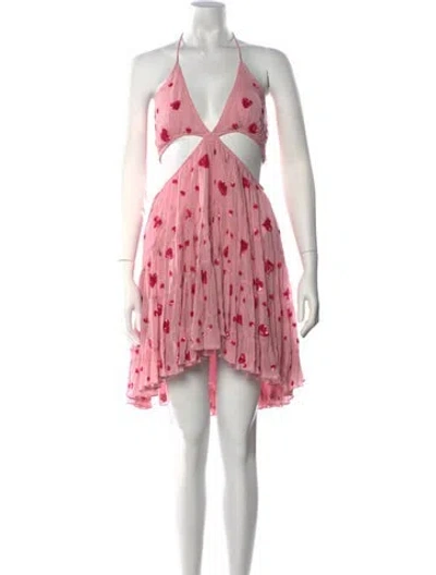 Pre-owned Rococo Sand Printed Mini Dress In Pink