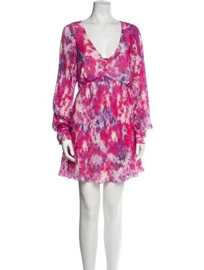 Pre-owned Rococo Sand Printed Mini Dress In Pink