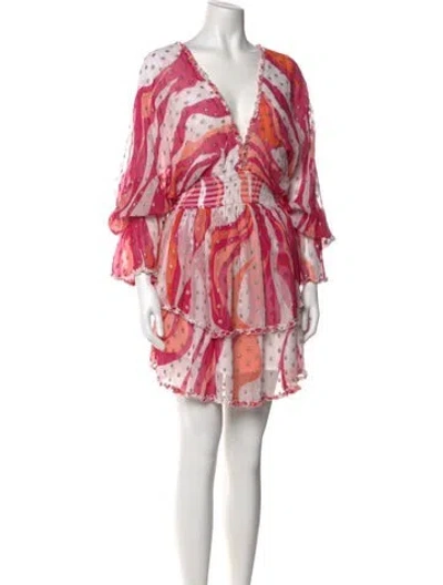Pre-owned Rococo Sand Printed Mini Dress In Pink