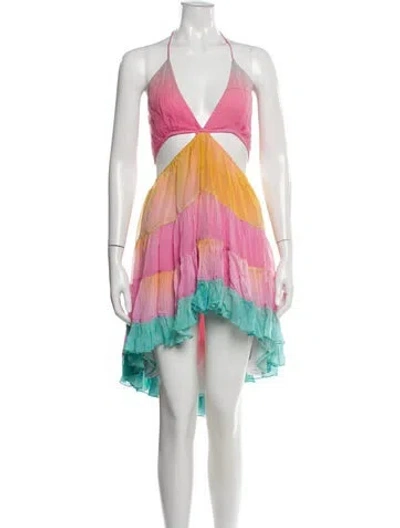 Pre-owned Rococo Sand Printed Mini Dress In Pink
