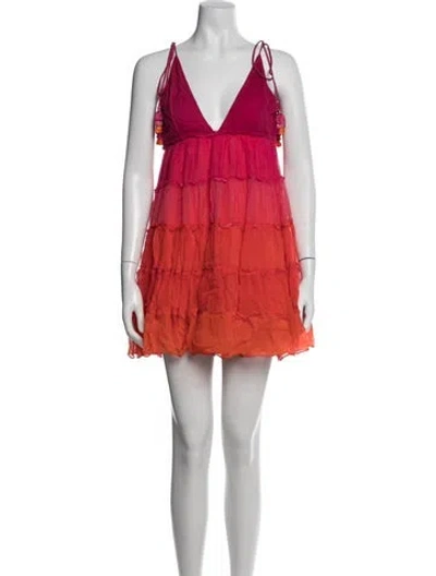 Pre-owned Rococo Sand Printed Mini Dress In Pink