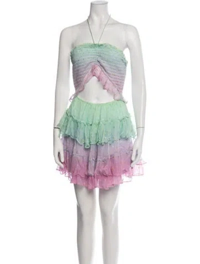 Pre-owned Rococo Sand Printed Mini Dress In Pink