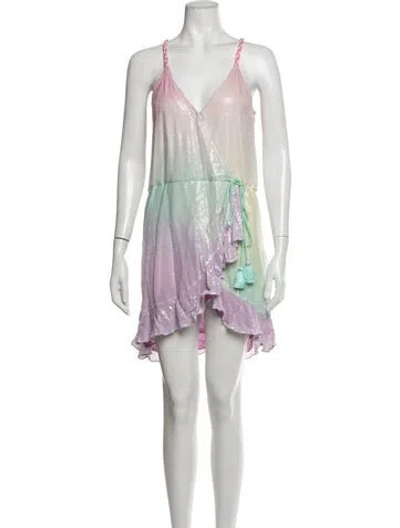 Pre-owned Rococo Sand Printed Mini Dress In Pink