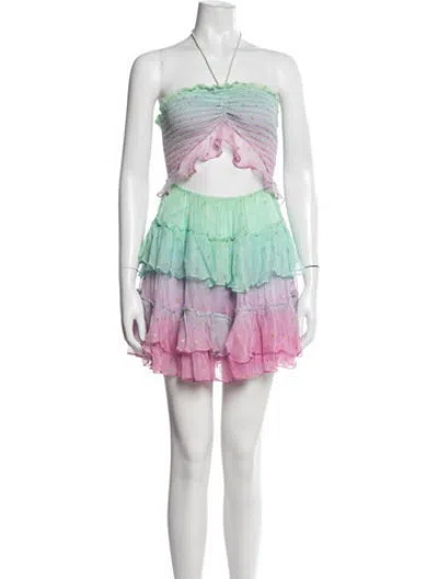 Pre-owned Rococo Sand Printed Mini Dress In Pink