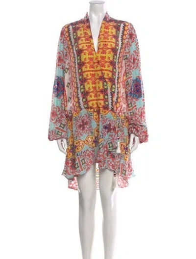 Pre-owned Rococo Sand Printed Mini Dress In Red
