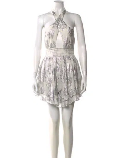 Pre-owned Rococo Sand Printed Mini Dress In Silver