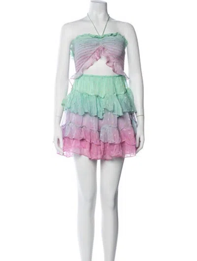 Pre-owned Rococo Sand Printed Mini Dress W/ Tags In Multicolor