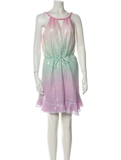 Pre-owned Rococo Sand Printed Mini Dress W/ Tags In Yellow