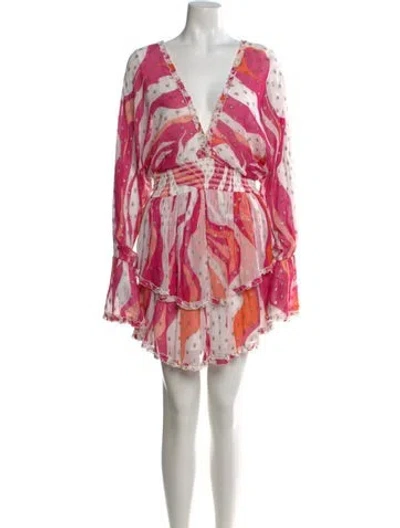 Pre-owned Rococo Sand Printed Mini Dress In White
