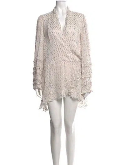 Pre-owned Rococo Sand Printed Mini Dress In White