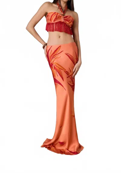 Rococo Sand Rene Fringe Top In Terracotta In Orange