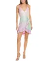 Rococo Sand Sequin Faux Wrap Dress In Pink