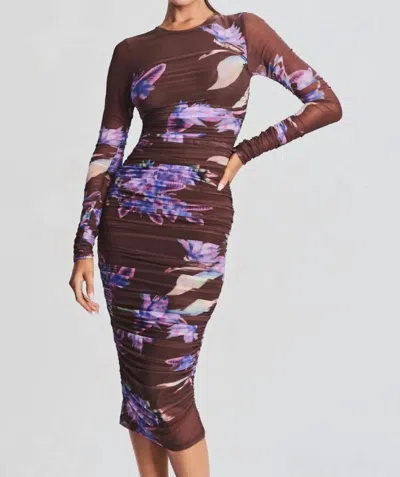 Rococo Sand Shay Midi Dress In Brown In Multi