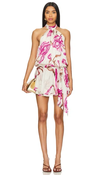 Rococo Sand Short Dress In White Pink