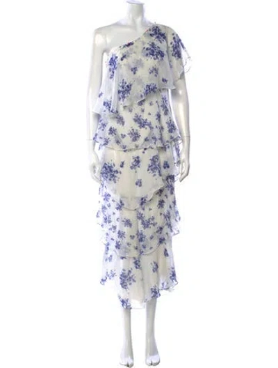 Pre-owned Rococo Sand Silk Long Dress In Multi