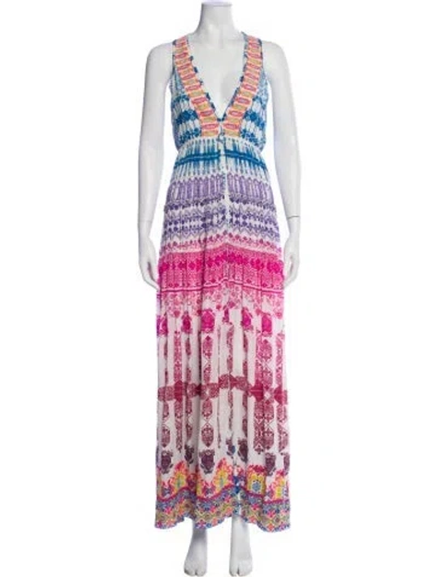 Pre-owned Rococo Sand Silk Long Dress In Purple