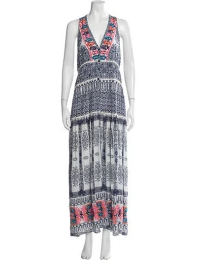 Pre-owned Rococo Sand Silk Long Dress In White