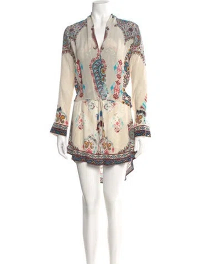 Pre-owned Rococo Sand Silk Mini Dress In Neutral