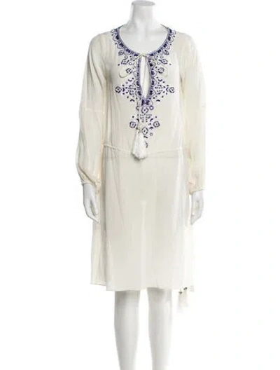 Pre-owned Rococo Sand Silk Mini Dress In Neutral