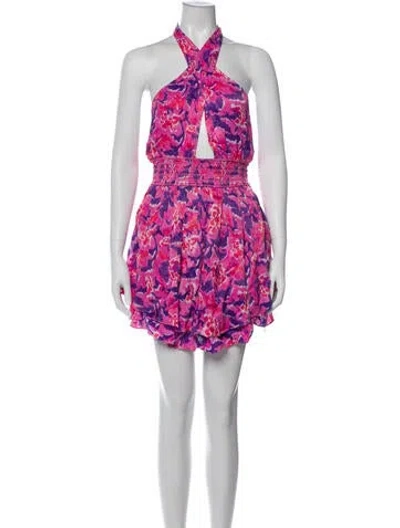 Pre-owned Rococo Sand Silk Mini Dress In Pink