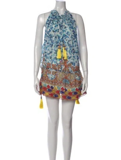 Pre-owned Rococo Sand Silk Mini Dress In White