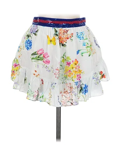 Pre-owned Rococo Sand Silk Skirt In White